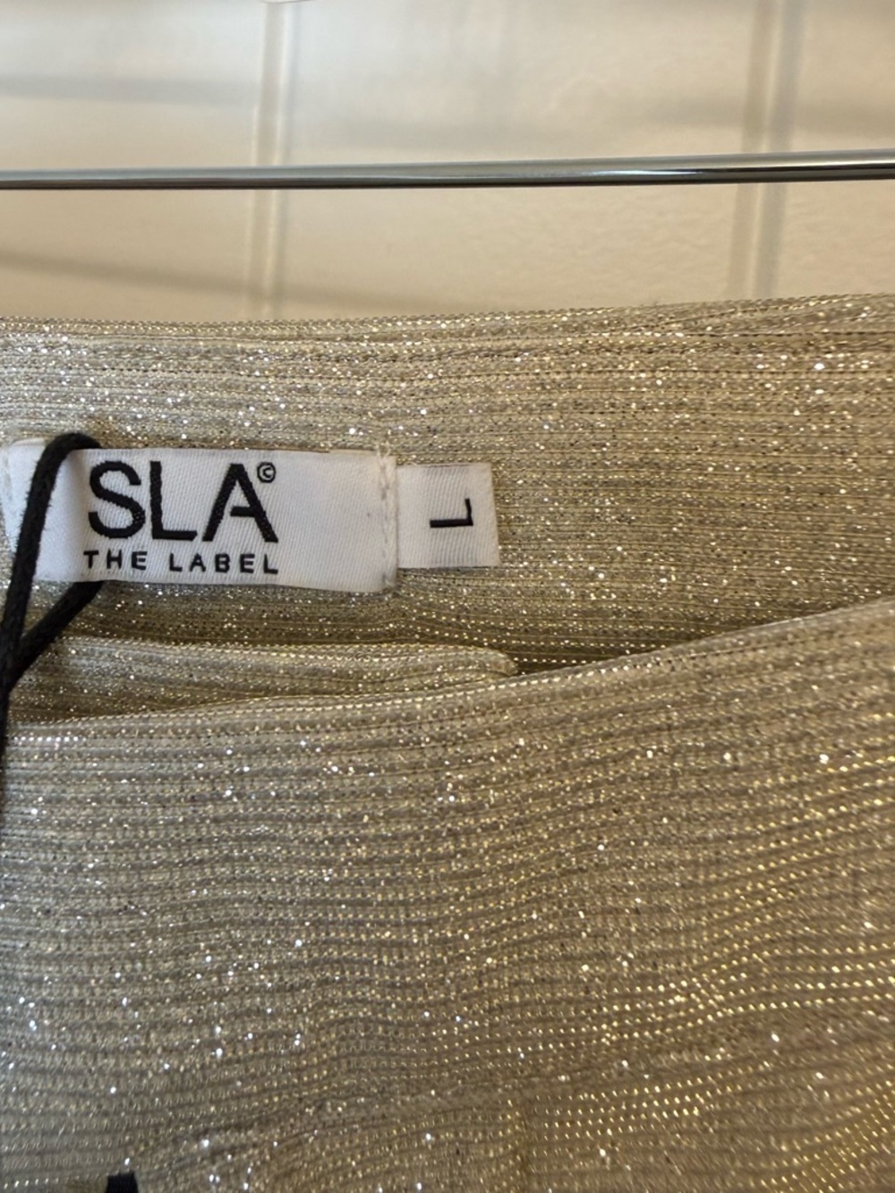 NWT REVOLVE SLA the Label Sparkle Wide-Leg Pants sz L - Picture 6 of 13
